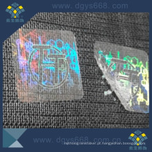 Adesivo de holograma transparente com logotipo da empresa